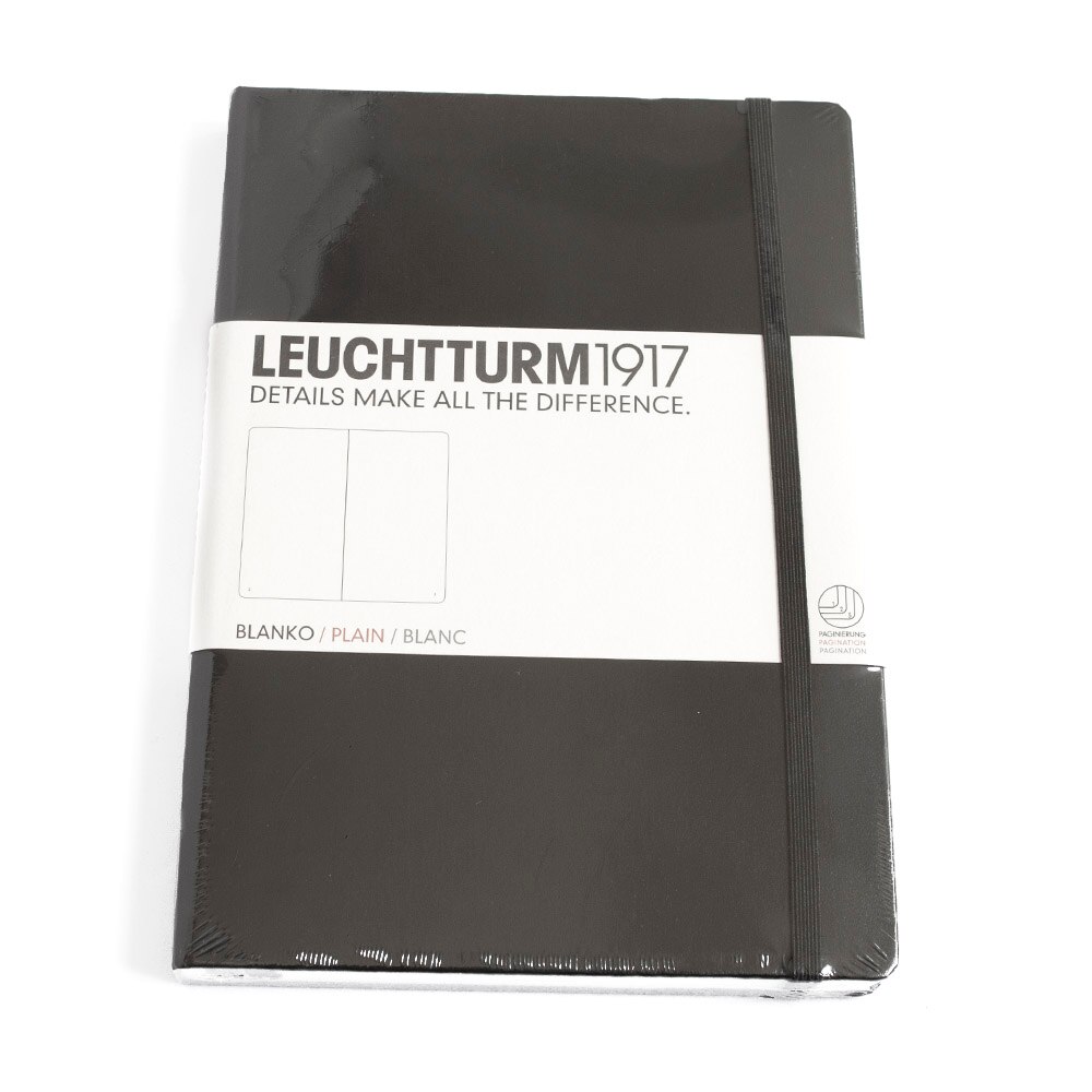 Leuchtturm, Medium, A5, Hardcover, Plain, Black